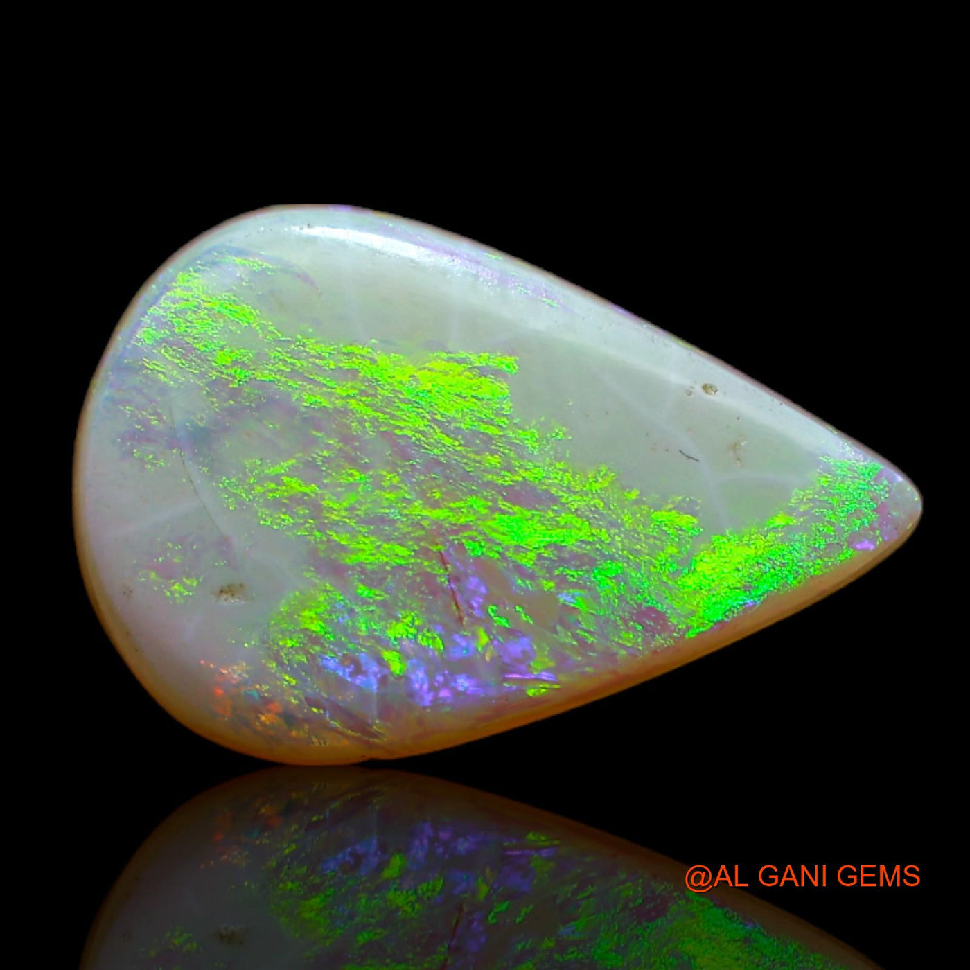 3.00 Cts Unheated Australian Fire Opal Loose Gemstone Pear Cabochon Natural 15x10x3 mm AB-572