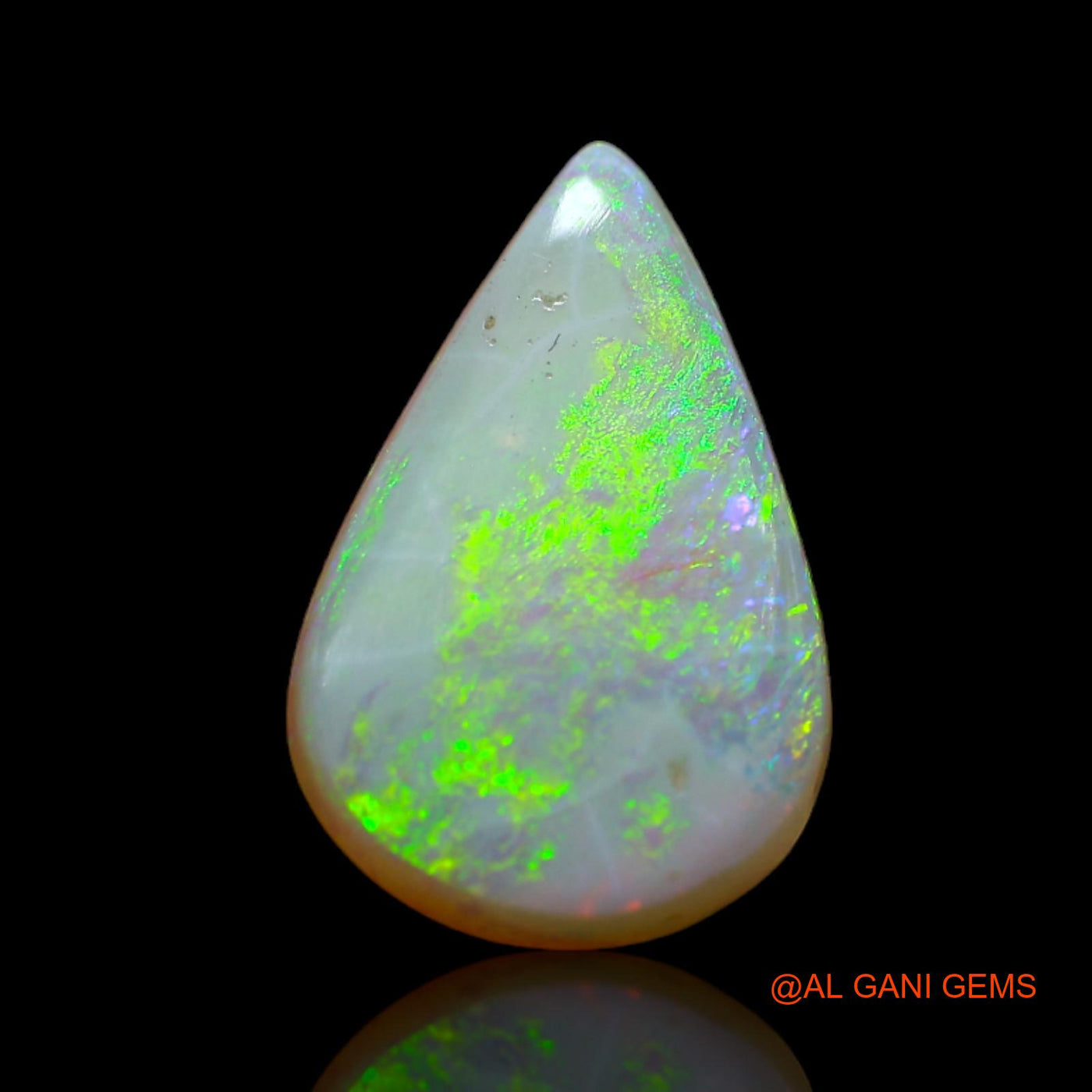 3.00 Cts Unheated Australian Fire Opal Loose Gemstone Pear Cabochon Natural 15x10x3 mm AB-572