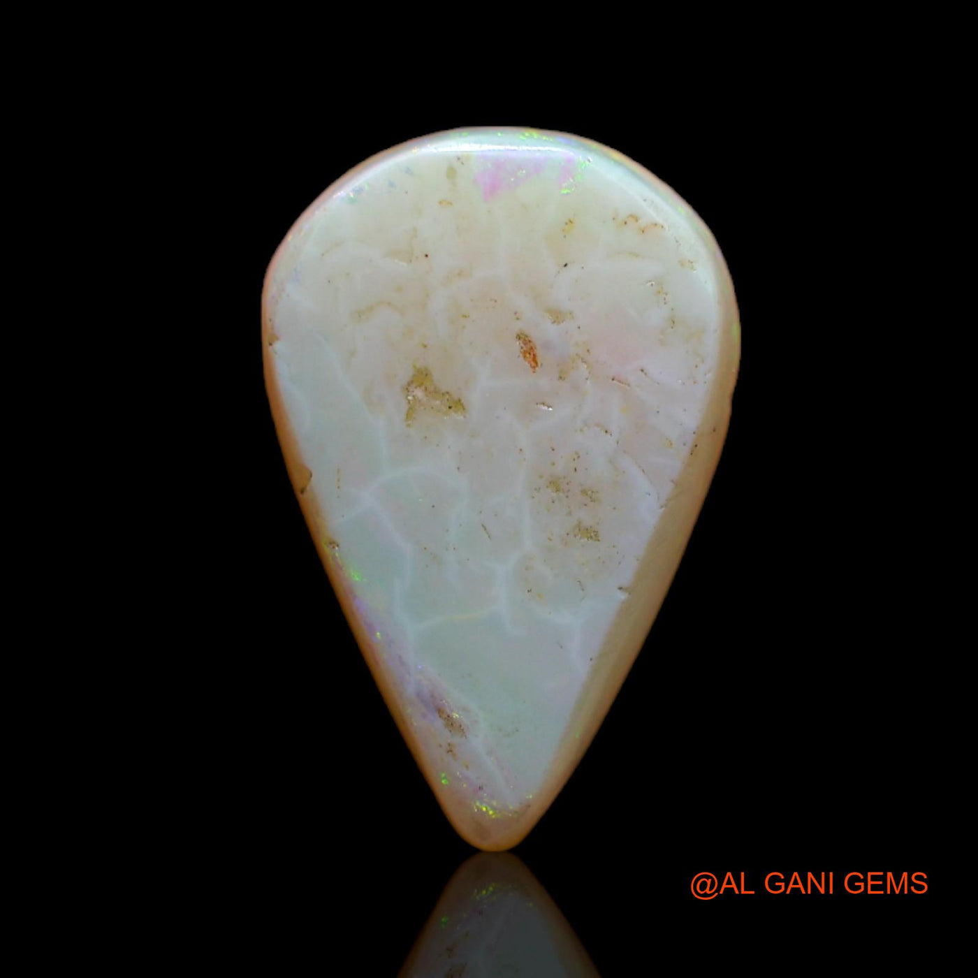 3.00 Cts Unheated Australian Fire Opal Loose Gemstone Pear Cabochon Natural 15x10x3 mm AB-572