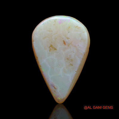 3.00 Cts Unheated Australian Fire Opal Loose Gemstone Pear Cabochon Natural 15x10x3 mm AB-572