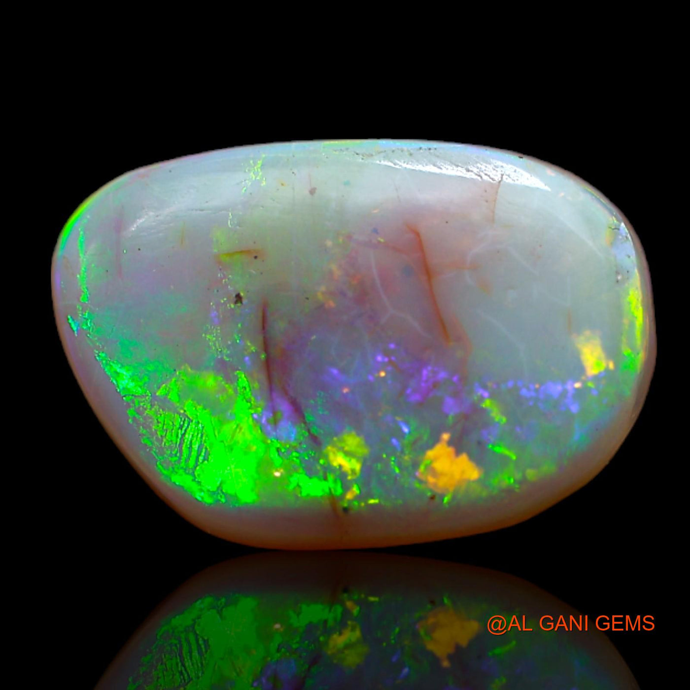 4.00 Cts Unheated Australian Fire Opal Loose Gemstone Fancy Cabochon Natural 14x9x4 mm AB-576