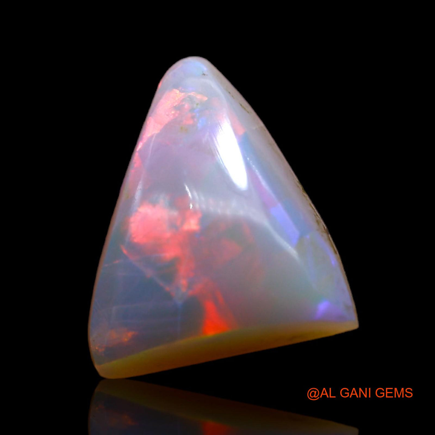 3.00 Cts Natural Australian Fire Opal Trillion Cabochon Loose Gemstone For Jewelry 12x11x4 mm AB-580