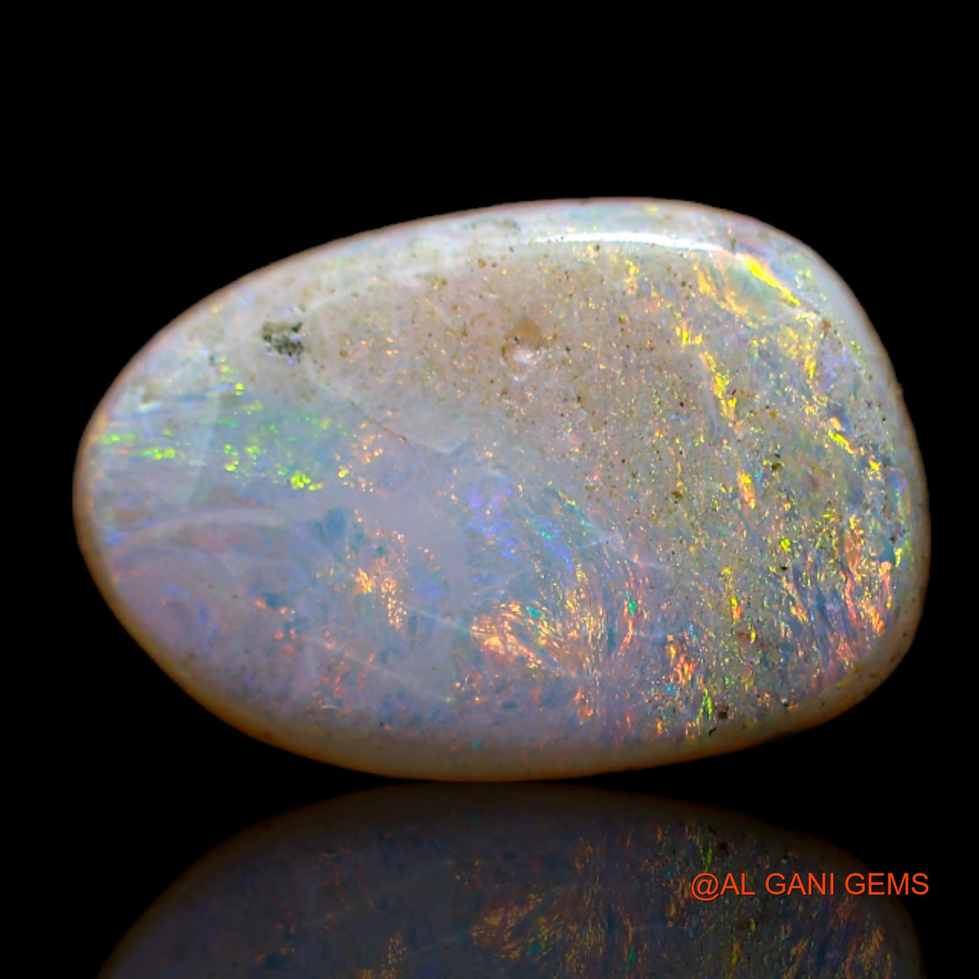Natural Fire Opal Gemstone 2.00 Cts Loose Fancy Cabochon From Australia 19x9x2 mm AB-593
