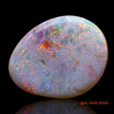 Natural Untreated Fire Opal Loose Gemstone Fancy Cabochon From Australia 1.60 Cts 12x10x2 mm AB-596