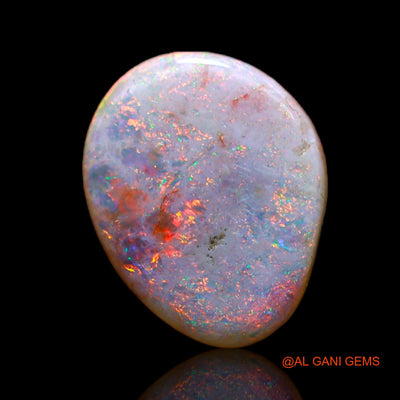 Natural Untreated Fire Opal Loose Gemstone Fancy Cabochon From Australia 1.60 Cts 12x10x2 mm AB-596