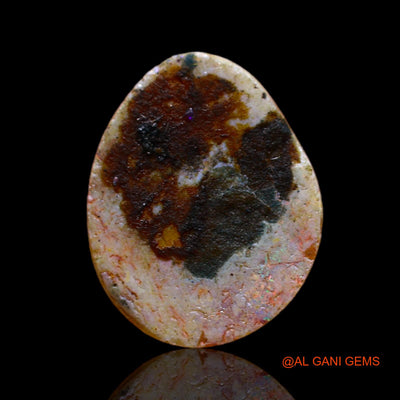 Natural Untreated Fire Opal Loose Gemstone Fancy Cabochon From Australia 1.60 Cts 12x10x2 mm AB-596