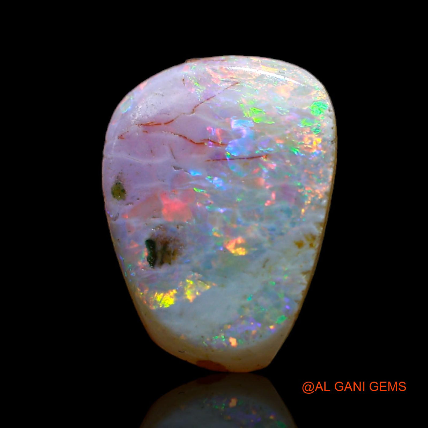 2.00 Cts Unheated Australian Fire Opal Loose Gemstone Fancy Cabochon Natural 12x9x2 mm AB-598
