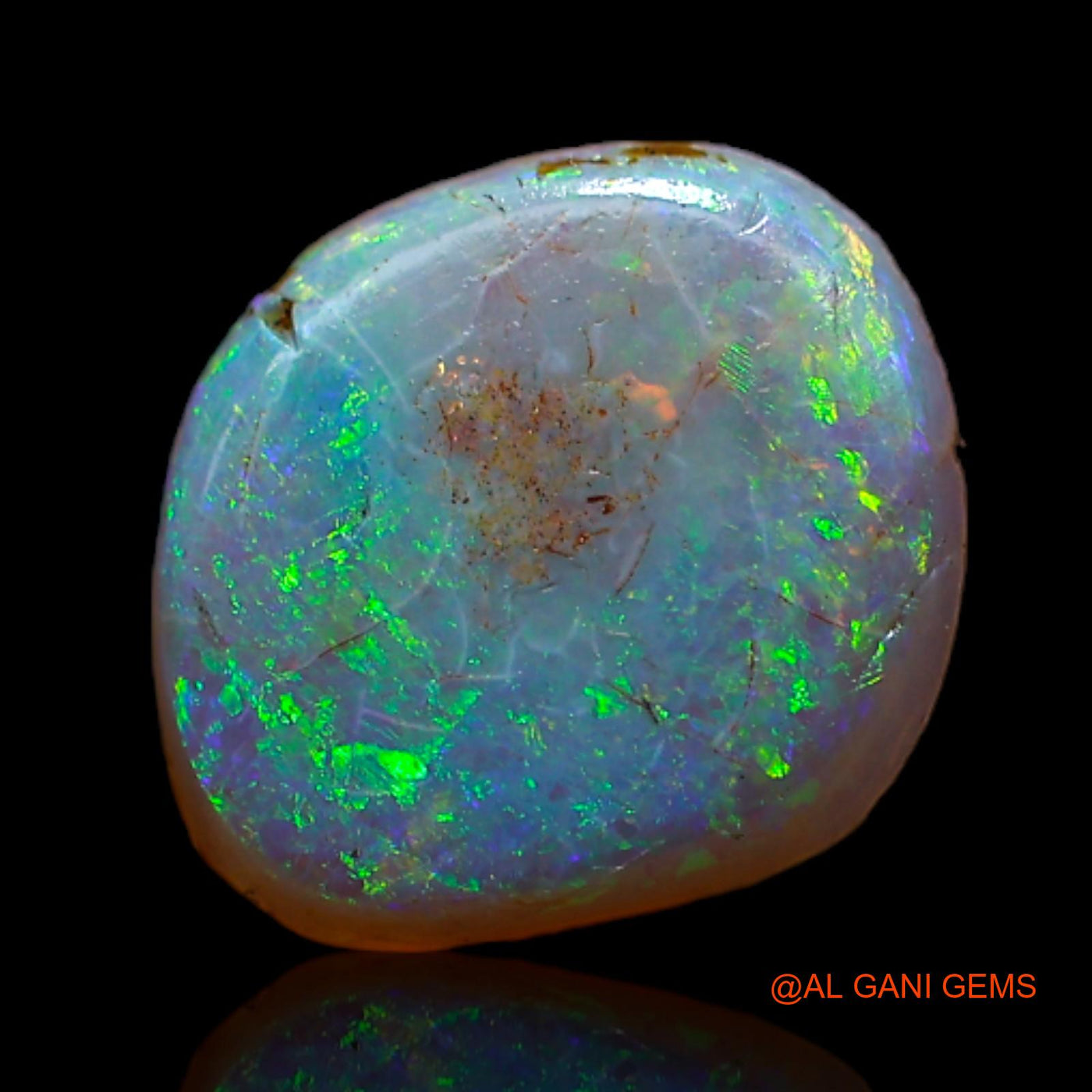 1.40 Cts Natural Australian Fire Opal Loose Gemstone Fancy Cabochon 10x9x2 mm AB-599