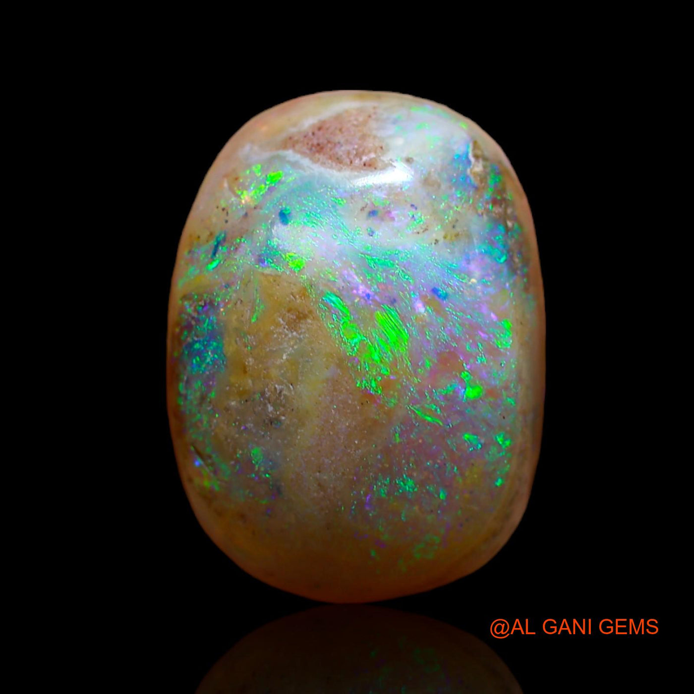 Natural Untreated Fire Opal Loose Gemstone Oval Cabochon From Australia 9.10 Cts 16x12x1 mm AB-59