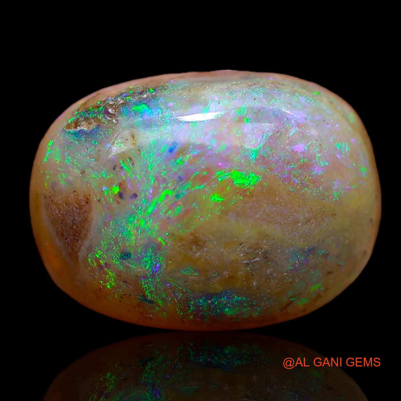 Natural Untreated Fire Opal Loose Gemstone Oval Cabochon From Australia 9.10 Cts 16x12x1 mm AB-59