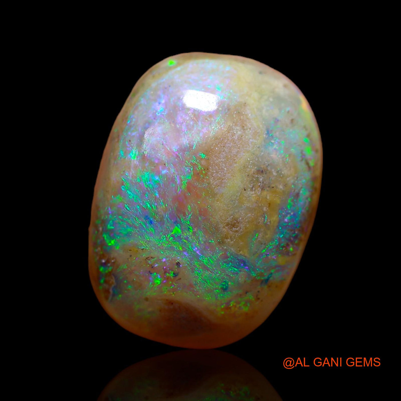 Natural Untreated Fire Opal Loose Gemstone Oval Cabochon From Australia 9.10 Cts 16x12x1 mm AB-59