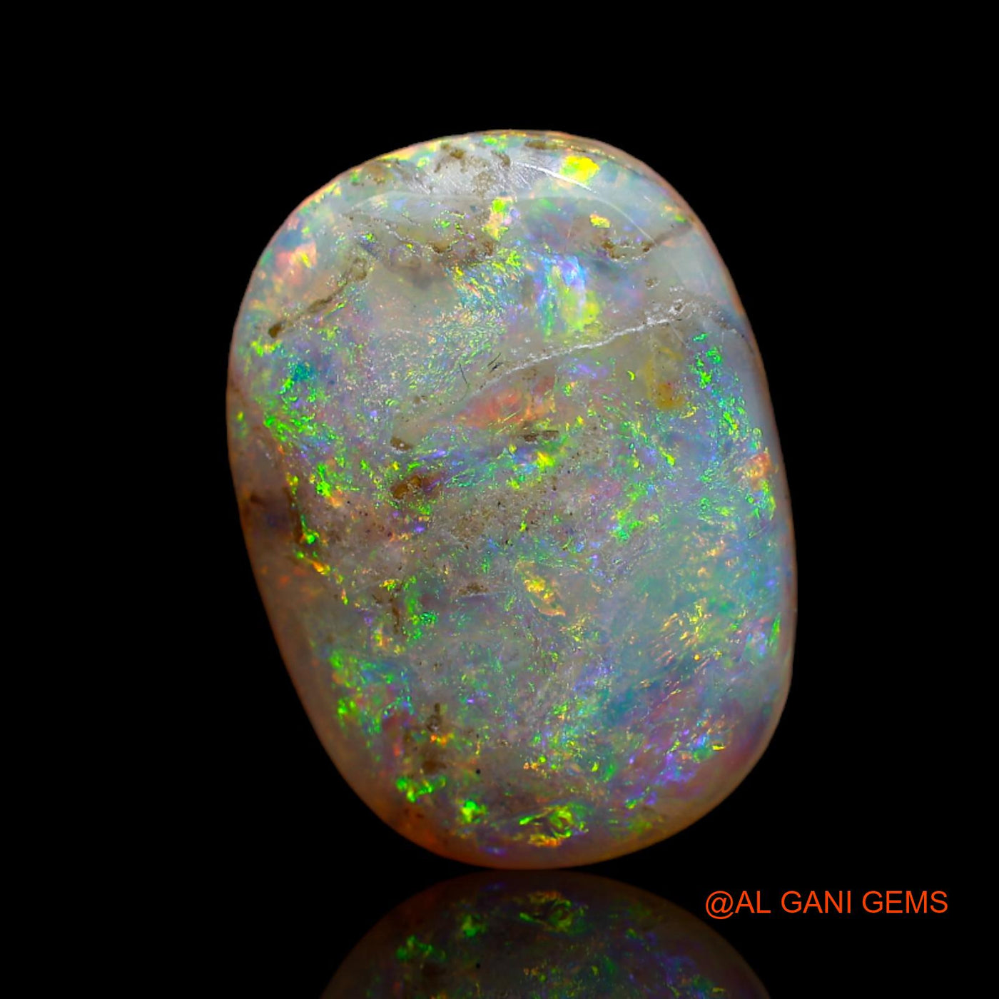Natural Untreated Fire Opal Loose Gemstone Oval Cabochon From Australia 9.10 Cts 16x12x1 mm AB-59