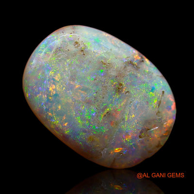 Natural Untreated Fire Opal Loose Gemstone Oval Cabochon From Australia 9.10 Cts 16x12x1 mm AB-59