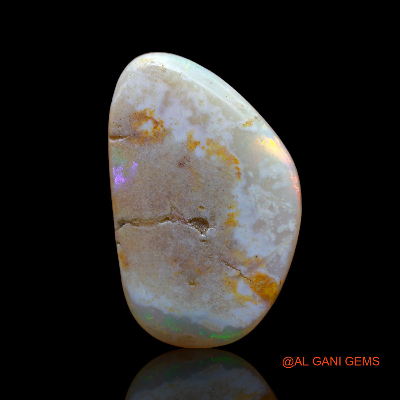Natural Fire Opal Gemstone 17.00 Cts Loose Fancy Cabochon From Australia 31x19x4 mm AB-602