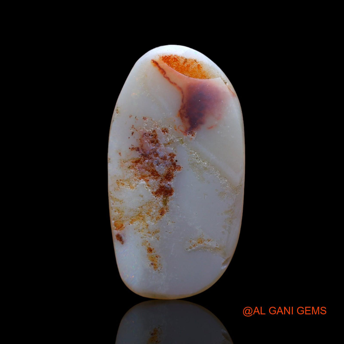 7.00 Cts Natural Australian Fire Opal Loose Gemstone Fancy Cabochon 28x15x2 mm AB-608