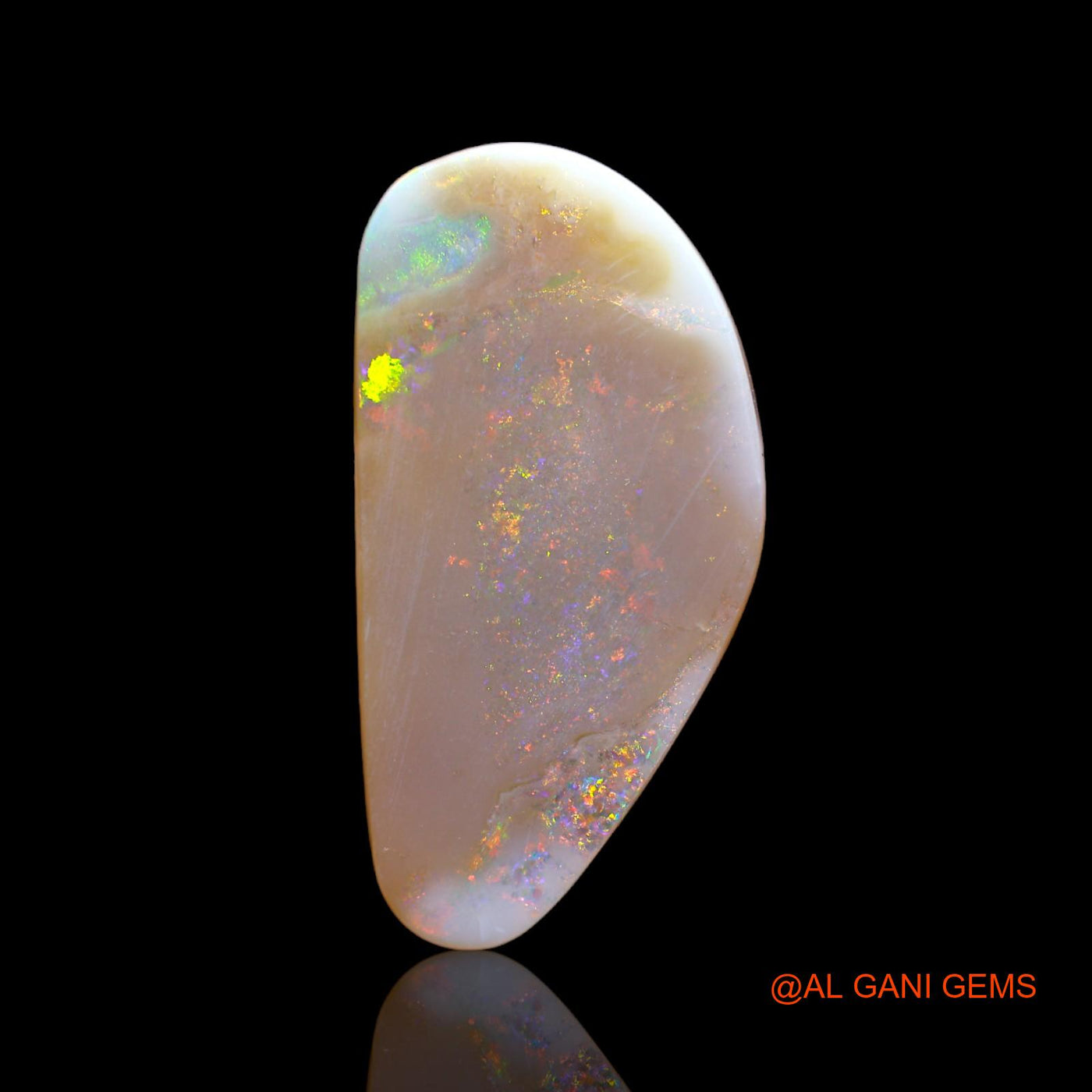 Natural Untreated Fire Opal Loose Gemstone Fancy Cabochon From Australia 11.00 Cts 28x14x3 mm AB-609