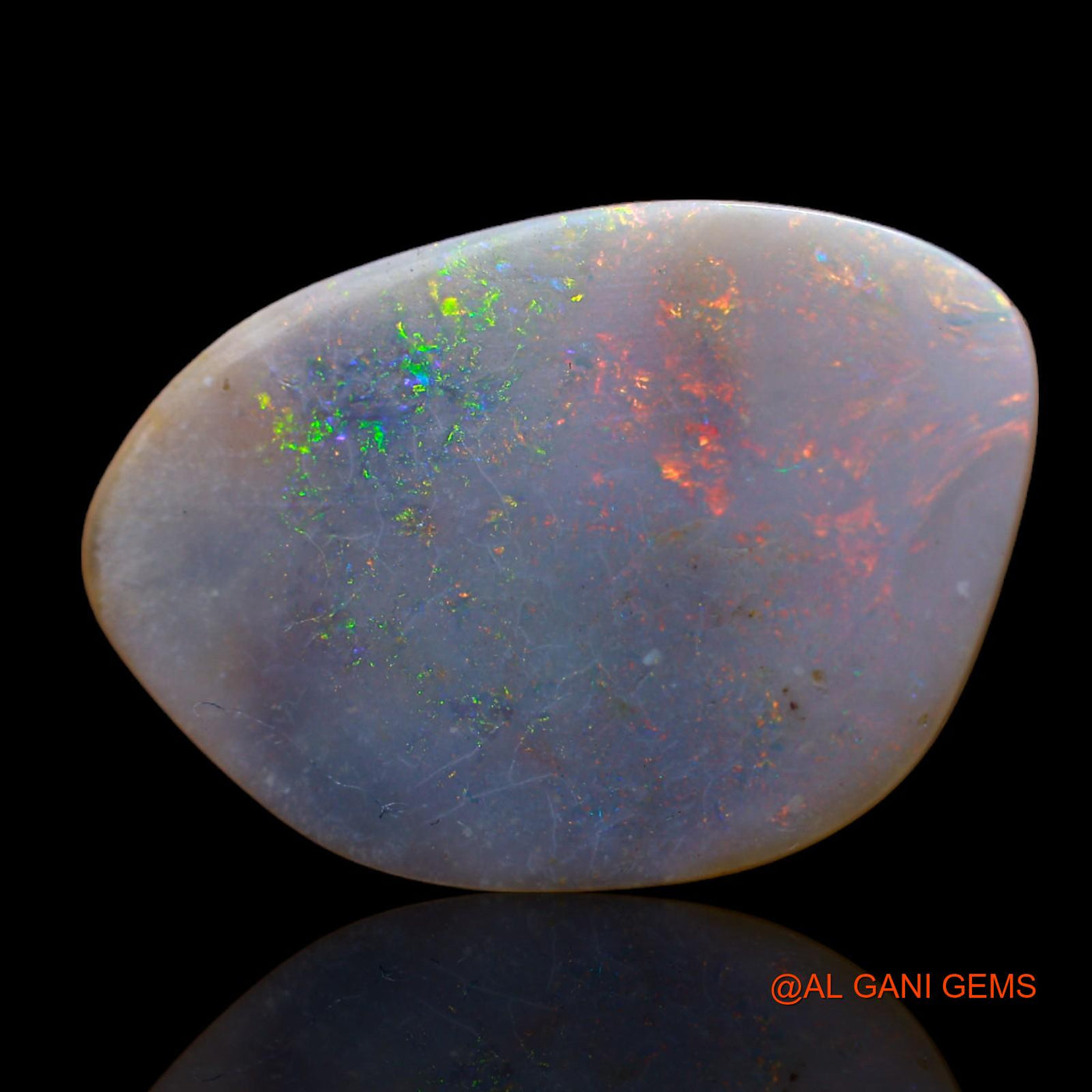Natural Untreated Fire Opal Loose Gemstone Fancy Cabochon From Australia 8.00 Cts 24x17x3 mm AB-624