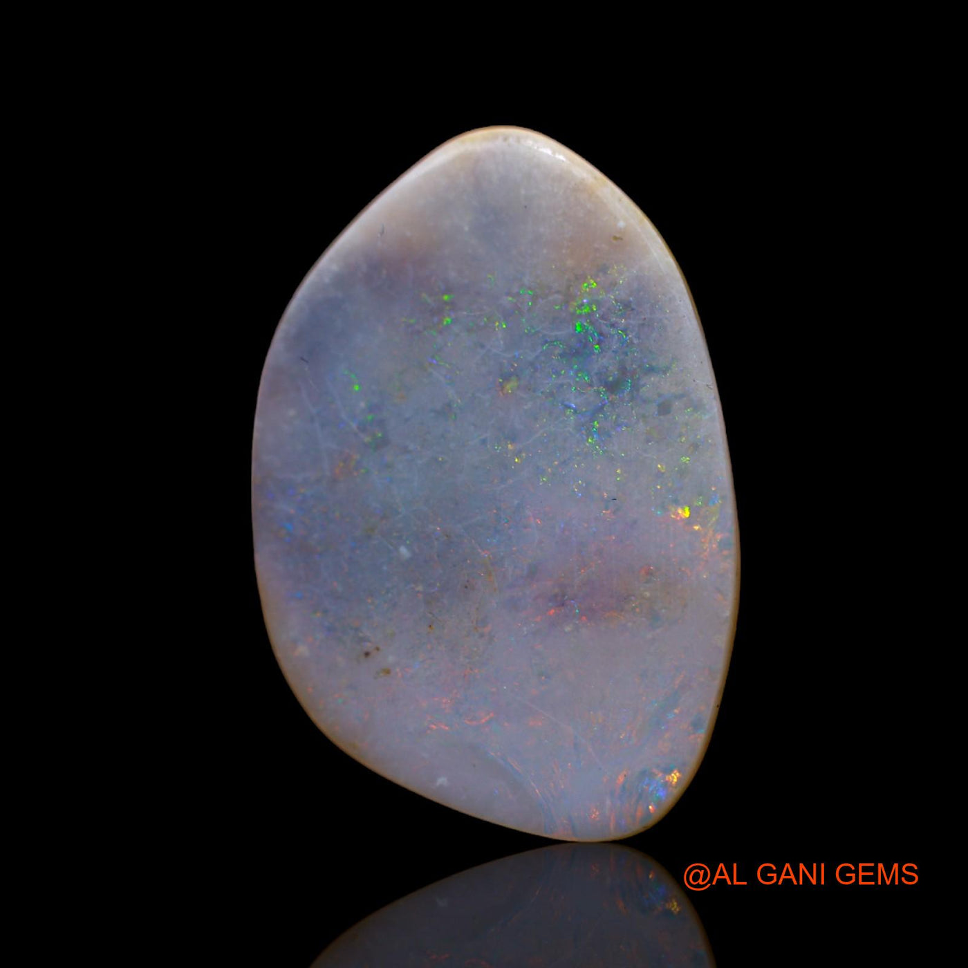 Natural Untreated Fire Opal Loose Gemstone Fancy Cabochon From Australia 8.00 Cts 24x17x3 mm AB-624
