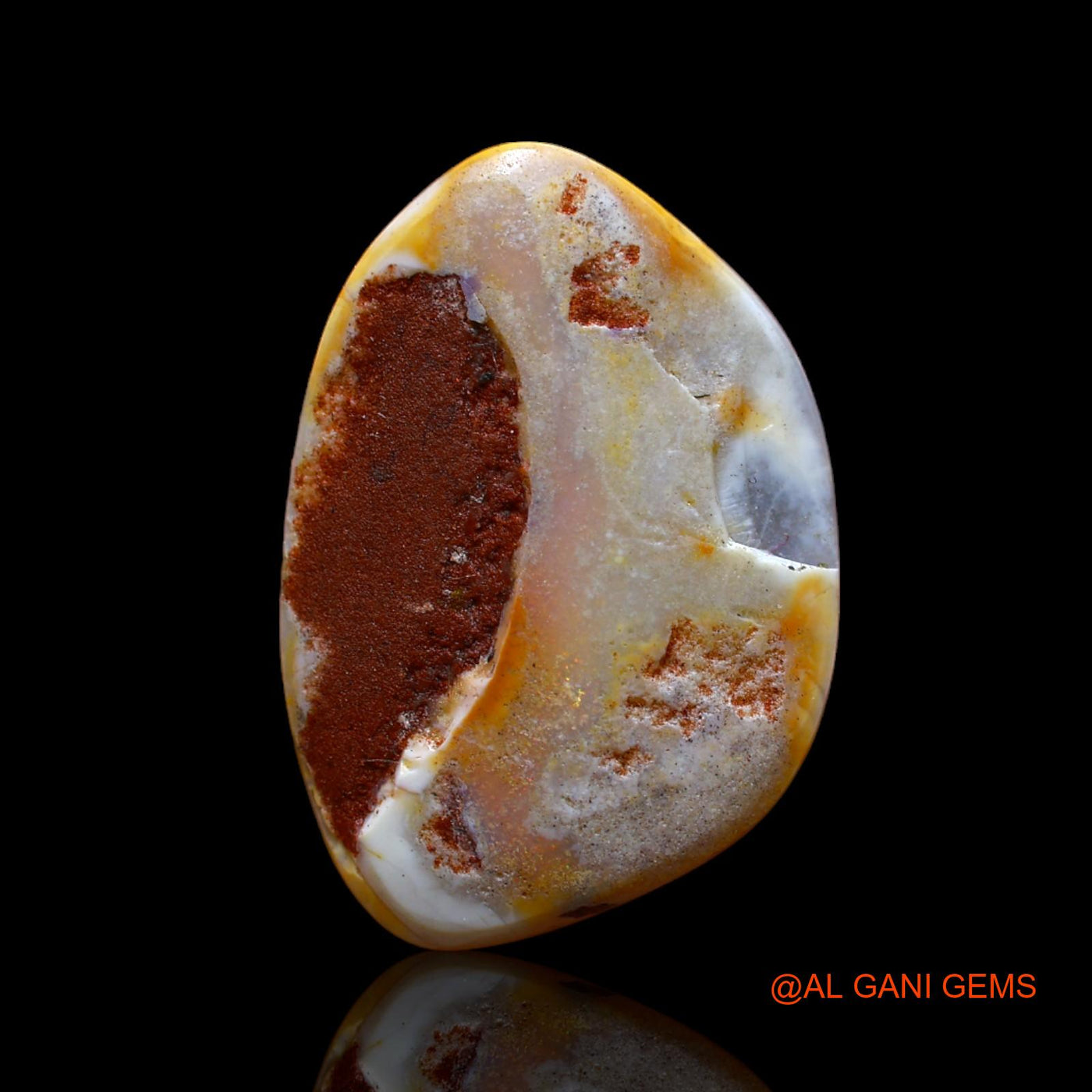 Natural Untreated Fire Opal Loose Gemstone Fancy Cabochon From Australia 8.00 Cts 24x17x3 mm AB-624
