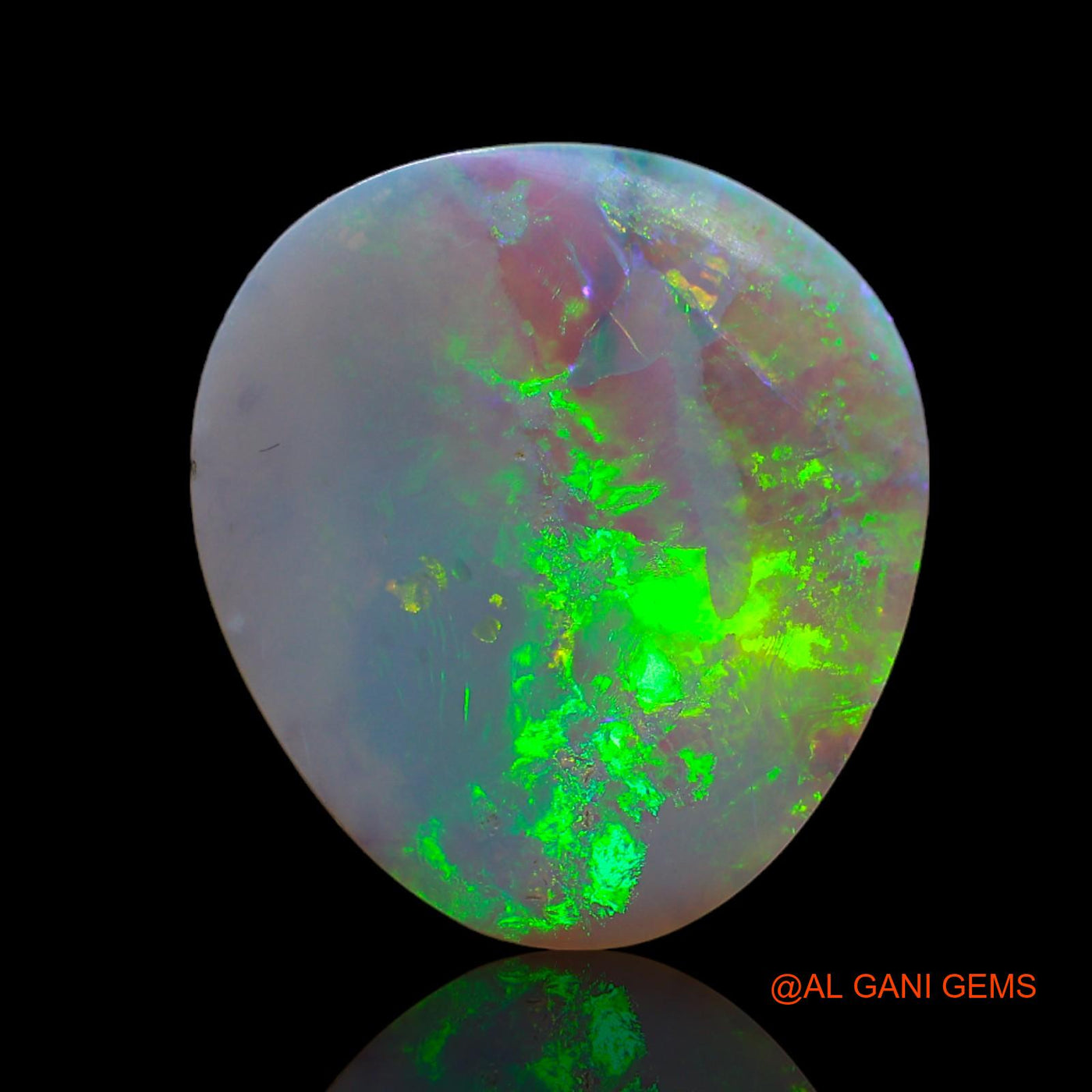 4.00 Cts Unheated Australian Fire Opal Loose Gemstone Fancy Cabochon Natural 19x17x1 mm AB-637