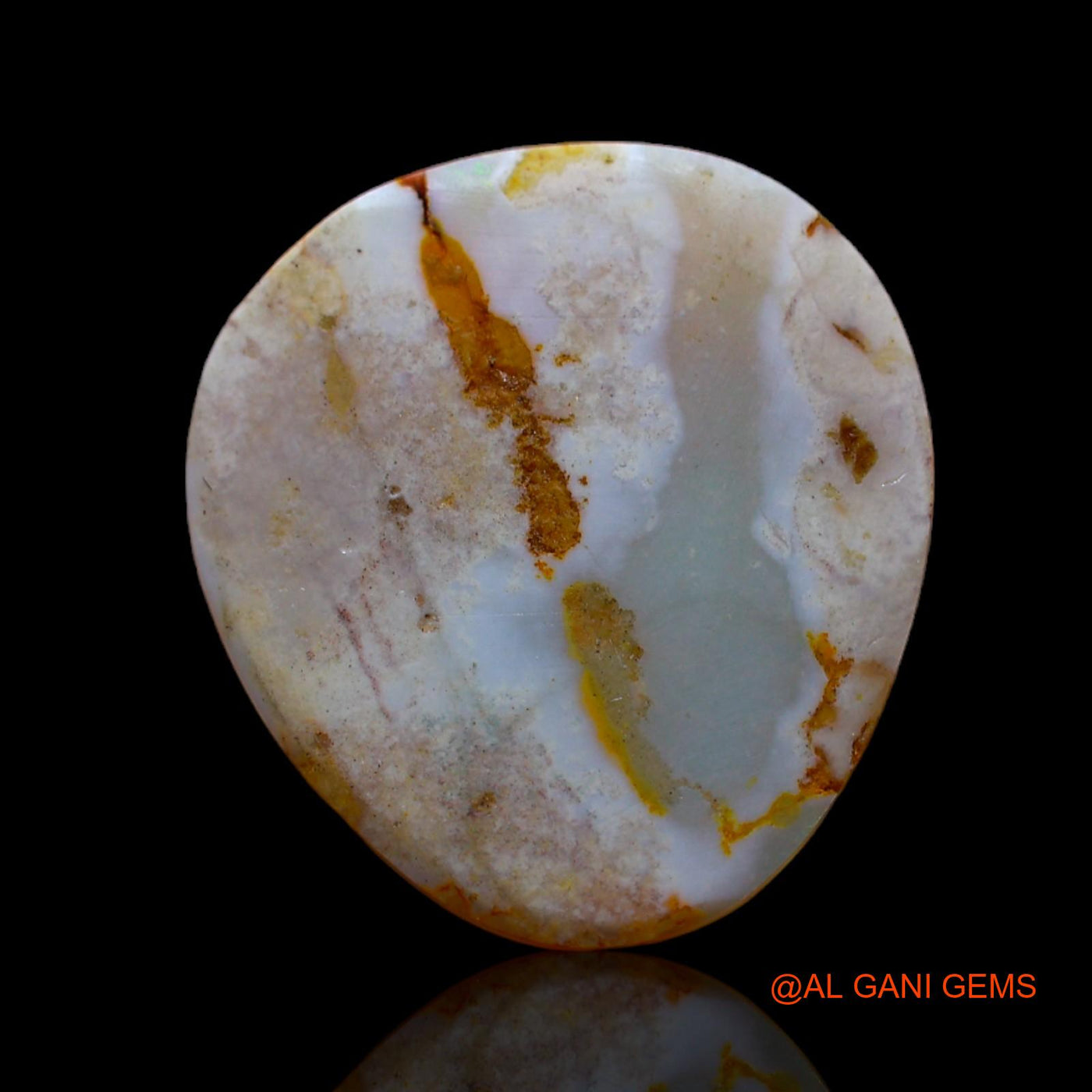 4.00 Cts Unheated Australian Fire Opal Loose Gemstone Fancy Cabochon Natural 19x17x1 mm AB-637