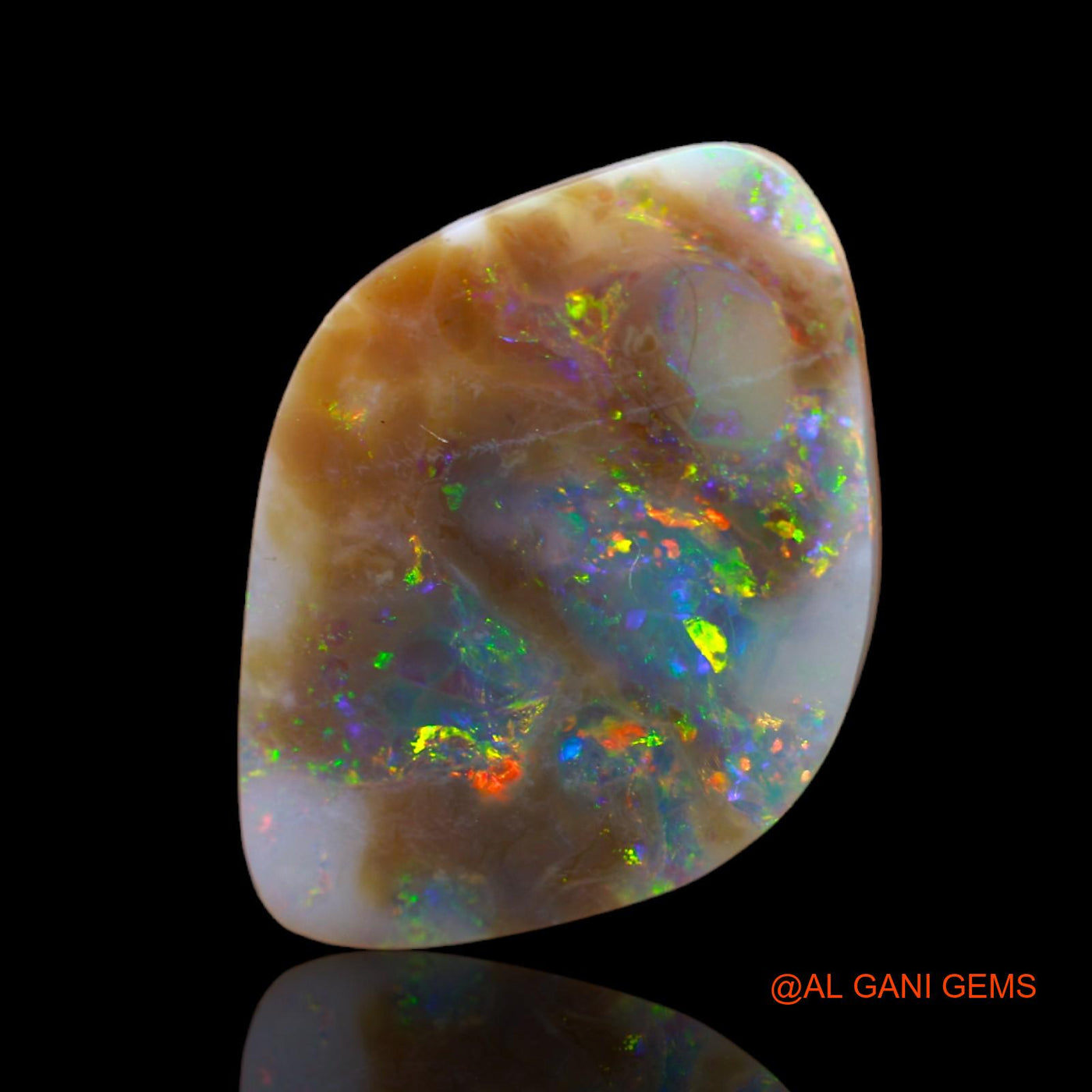 5.00 Cts Natural Australian Fire Opal Loose Gemstone Fancy Cabochon 21x15x2 mm AB-640
