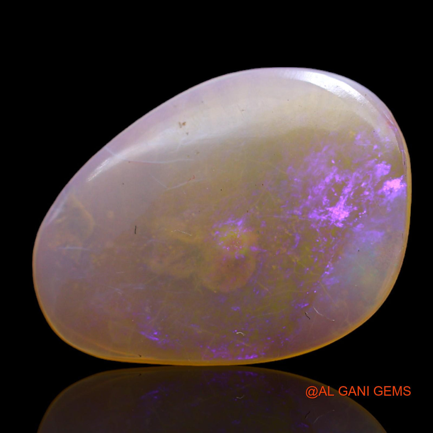 5.00 Cts Natural Australian Fire Opal Loose Gemstone Fancy Cabochon 20x15x2 mm AB-649