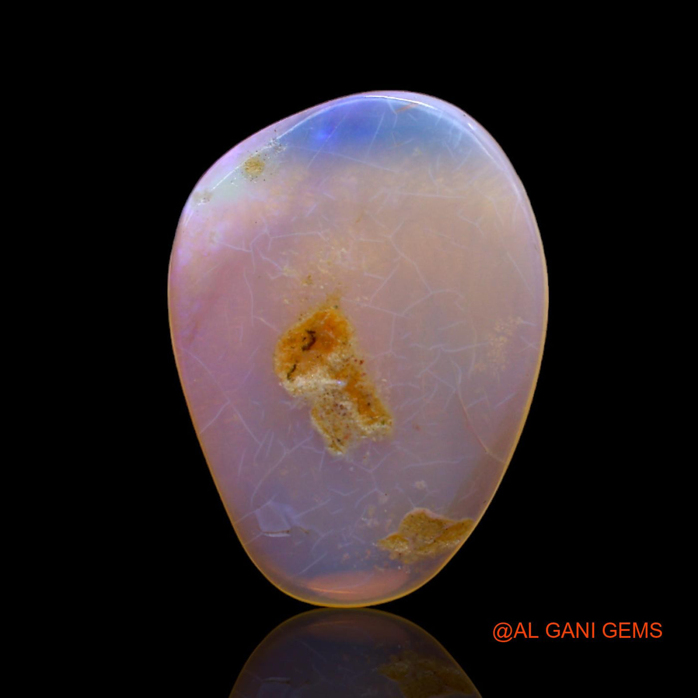 5.00 Cts Natural Australian Fire Opal Loose Gemstone Fancy Cabochon 20x15x2 mm AB-649