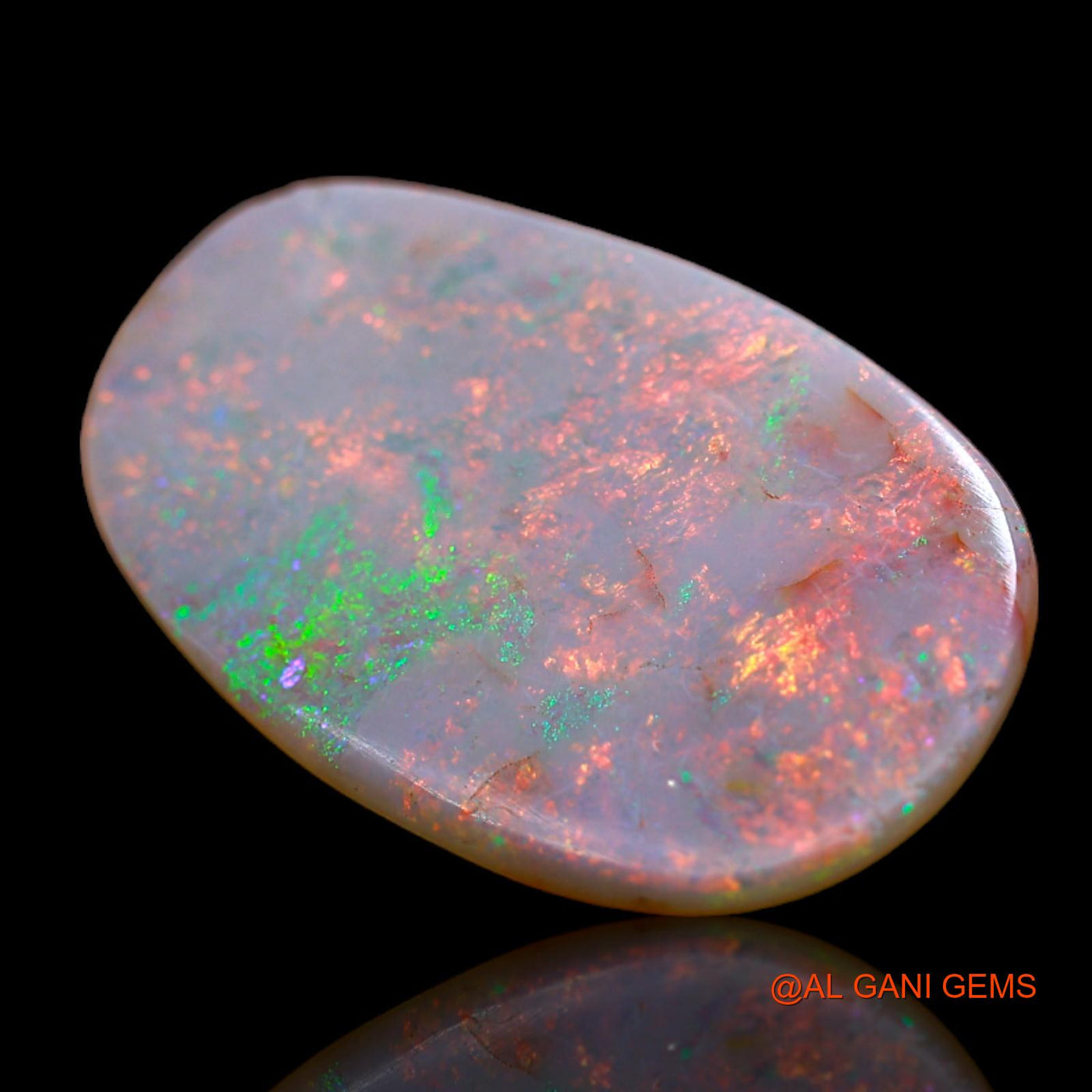 3.00 Cts Unheated Australian Fire Opal Loose Gemstone Fancy Cabochon Natural 21x13x1 mm AB-650