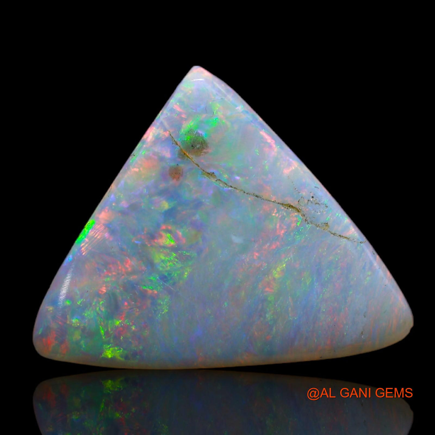 Natural Untreated Fire Opal Loose Gemstone Trillion Cabochon From Australia 5.00 Cts 19x15x3 mm AB-655