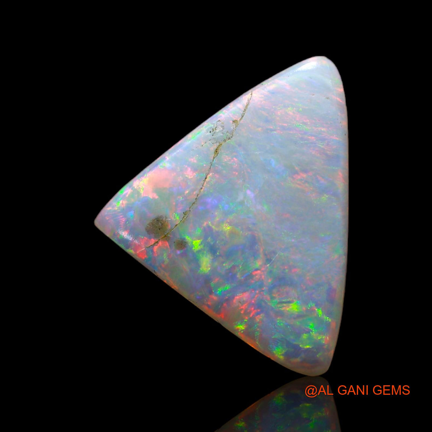 Natural Untreated Fire Opal Loose Gemstone Trillion Cabochon From Australia 5.00 Cts 19x15x3 mm AB-655