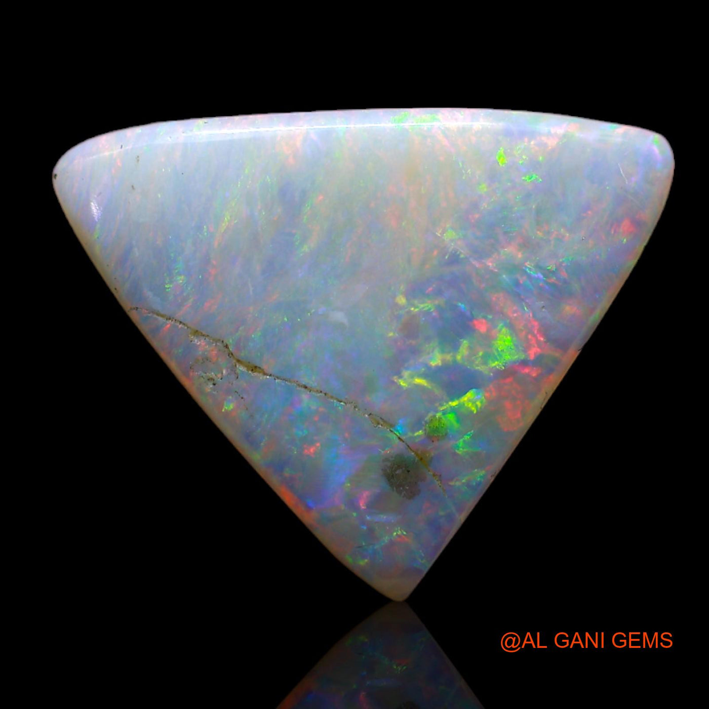 Natural Untreated Fire Opal Loose Gemstone Trillion Cabochon From Australia 5.00 Cts 19x15x3 mm AB-655