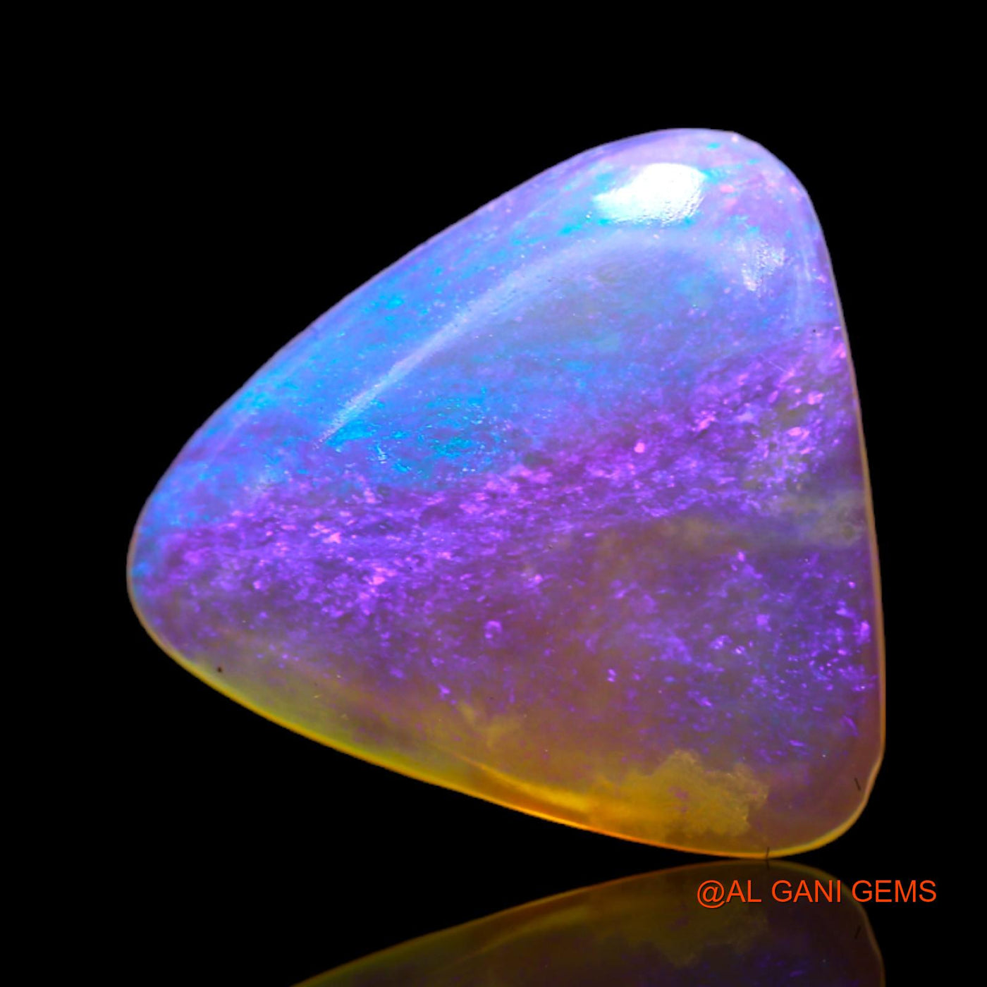5.00 Cts Natural Australian Fire Opal Loose Gemstone Trillion Cabochon 15x15x3 mm AB-670