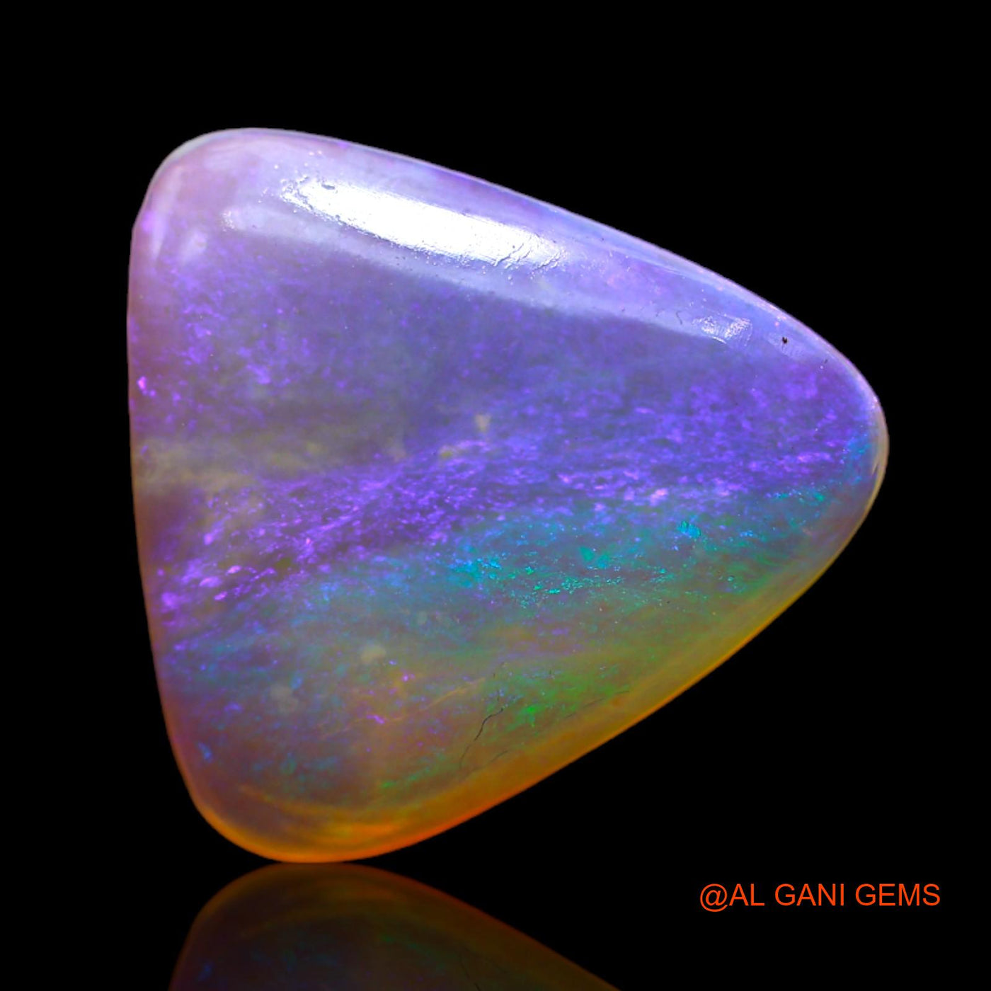 5.00 Cts Natural Australian Fire Opal Loose Gemstone Trillion Cabochon 15x15x3 mm AB-670