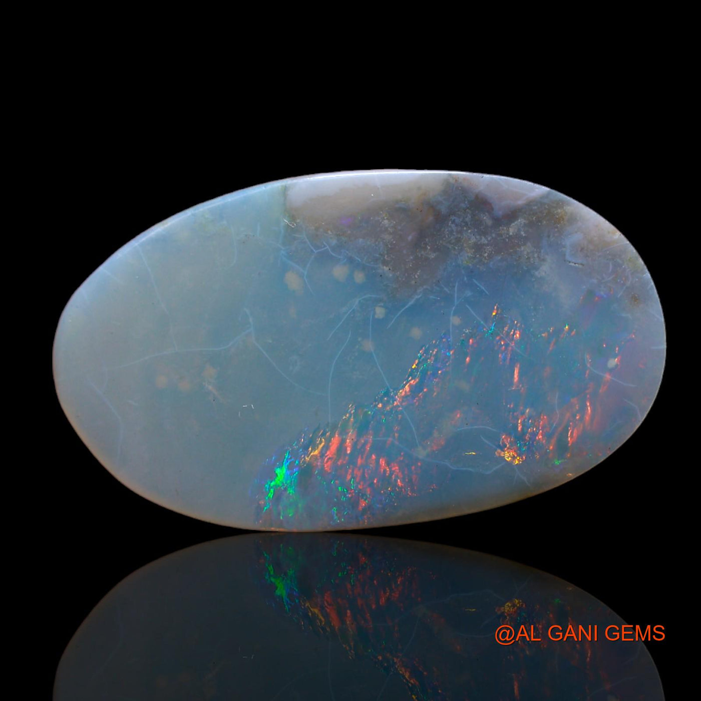 6.00 Cts Natural Australian Fire Opal Fancy Cabochon Loose Gemstone For Jewelry 21x12x3 mm AB-673