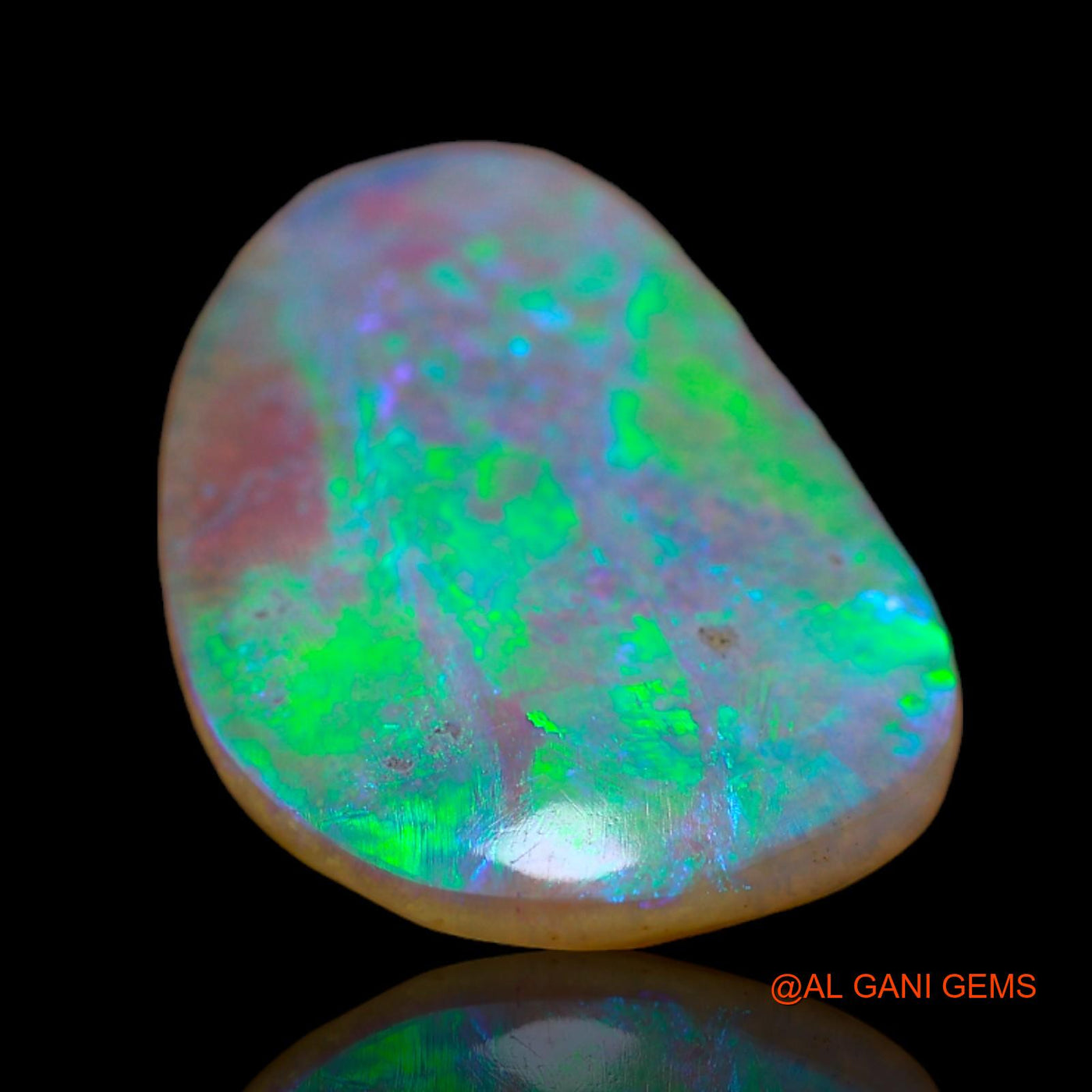 4.00 Cts Unheated Australian Fire Opal Loose Gemstone Fancy Cabochon Natural 19x13x2 mm AB-676