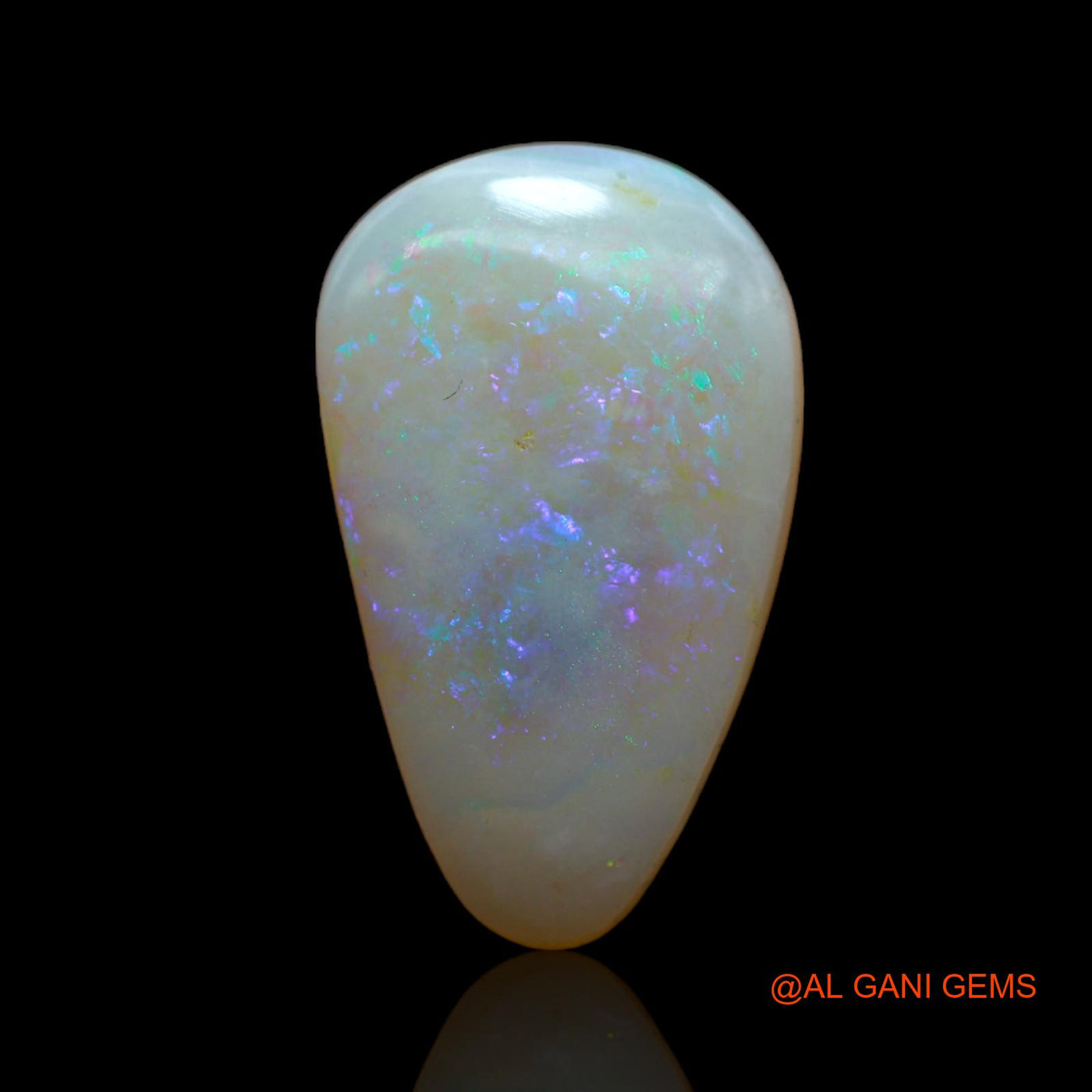 Natural Untreated Fire Opal Loose Gemstone Pear Cabochon From Australia 6.45 Cts 19x11x4 mm AB-691