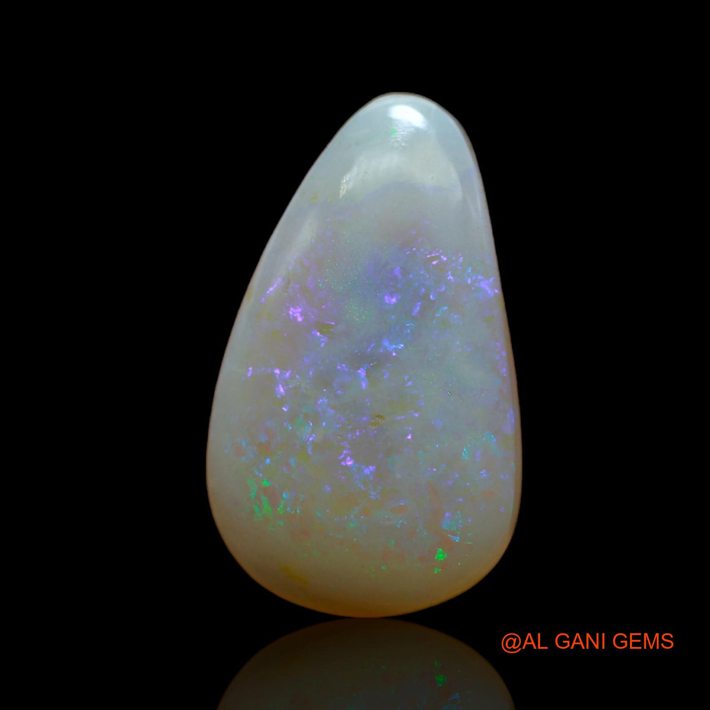 Natural Untreated Fire Opal Loose Gemstone Pear Cabochon From Australia 6.45 Cts 19x11x4 mm AB-691