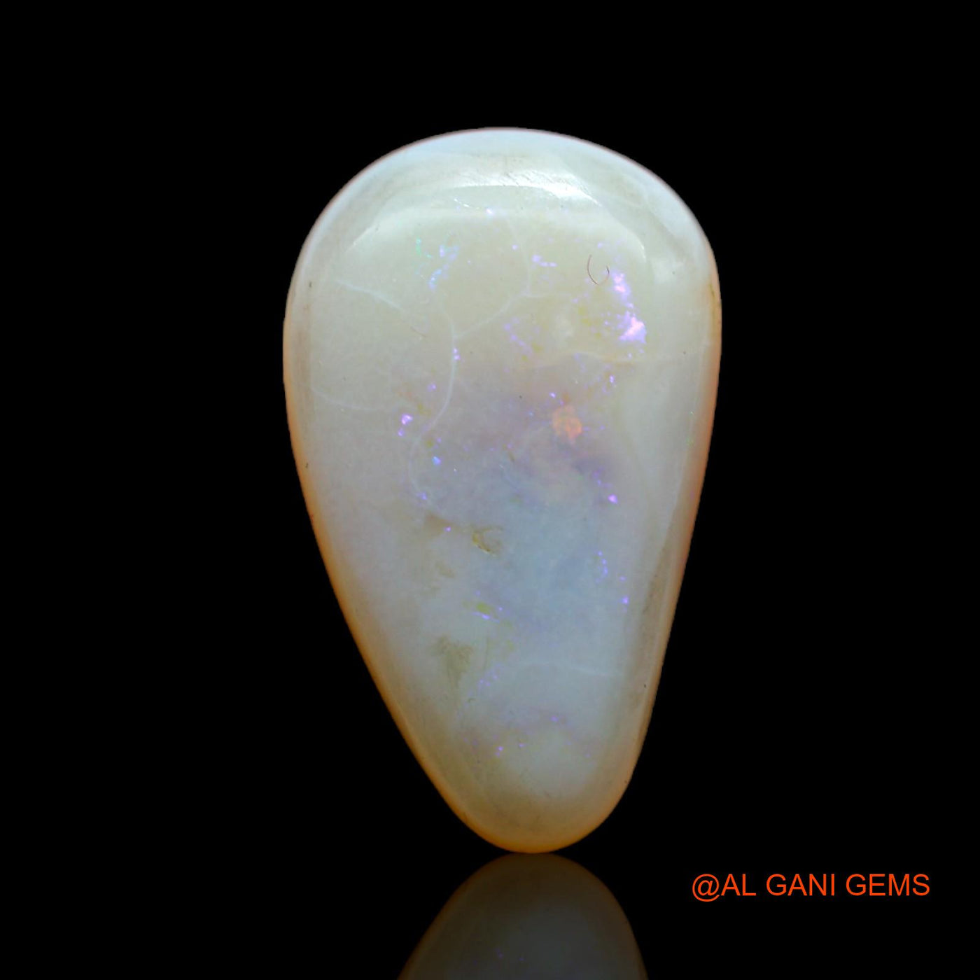 Natural Untreated Fire Opal Loose Gemstone Pear Cabochon From Australia 6.45 Cts 19x11x4 mm AB-691