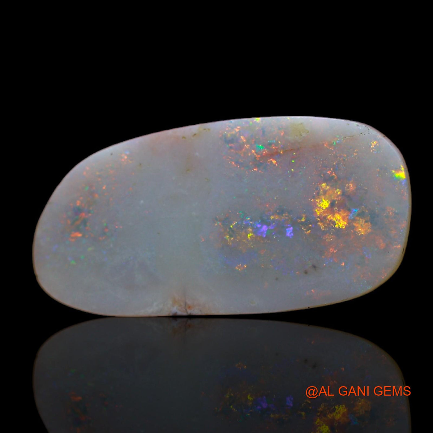 2.40 Cts Natural Australian Fire Opal Loose Gemstone Fancy Cabochon 20x10x1 mm AB-701