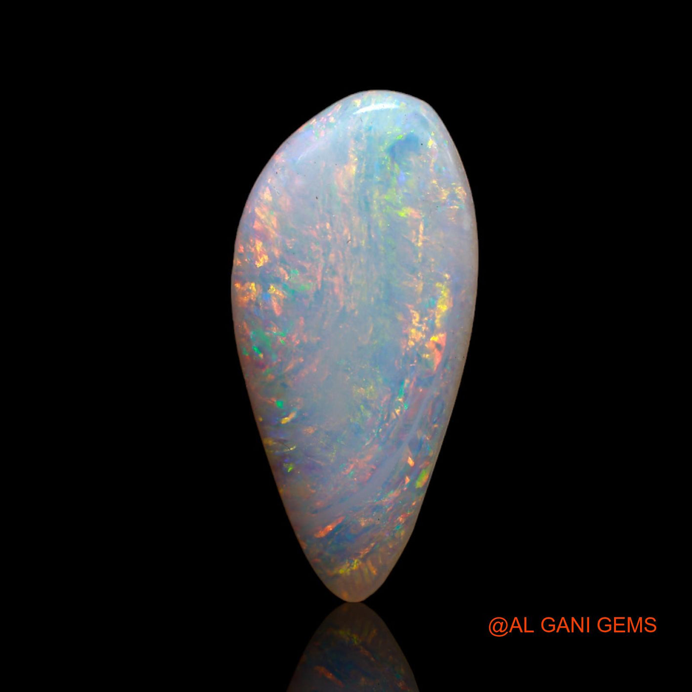 3.40 Cts Natural Australian Fire Opal Loose Gemstone Fancy Cabochon 21x10x2 mm AB-702