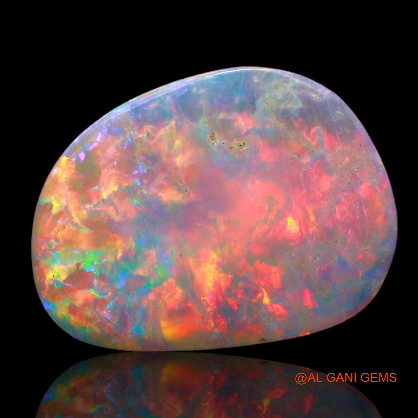 2.70 Cts Natural Australian Fire Opal Loose Gemstone Fancy Cabochon 16x12x1 mm AB-710