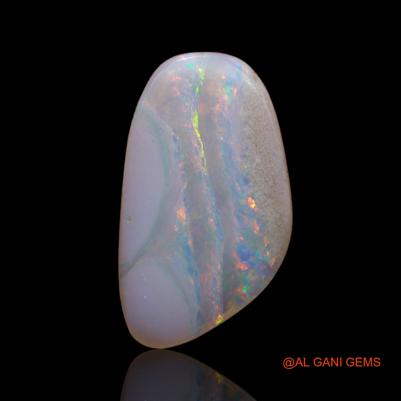 3.15 Cts Natural Australian Fire Opal Loose Gemstone Fancy Cabochon 18x10x2 mm AB-721