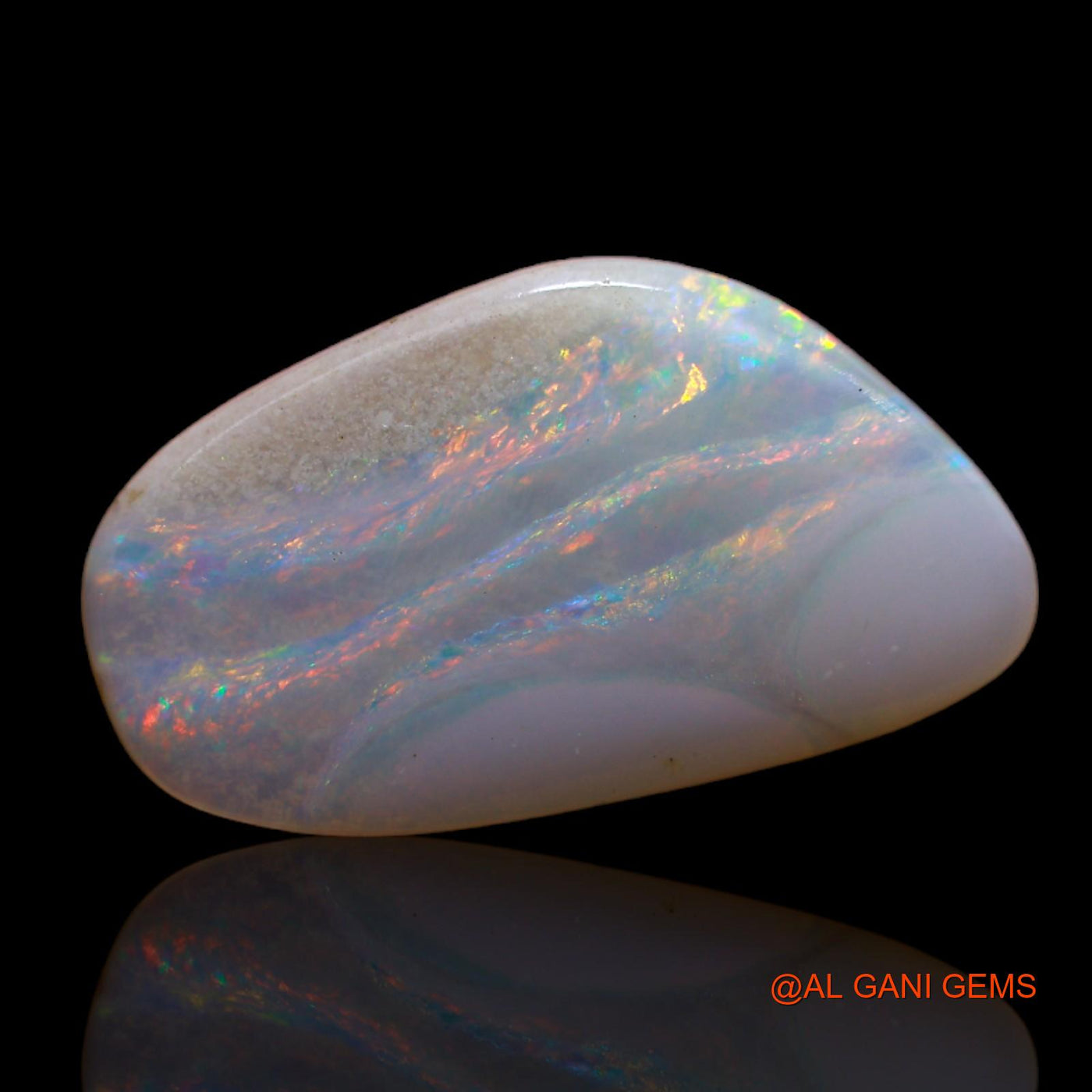 3.15 Cts Natural Australian Fire Opal Loose Gemstone Fancy Cabochon 18x10x2 mm AB-721