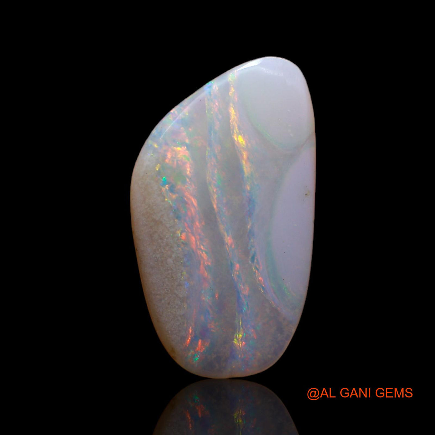 3.15 Cts Natural Australian Fire Opal Loose Gemstone Fancy Cabochon 18x10x2 mm AB-721