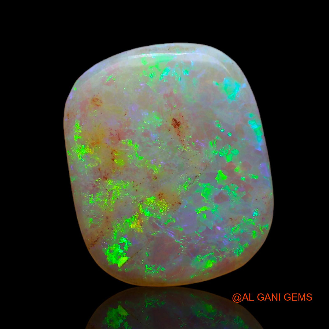Natural Untreated Fire Opal Loose Gemstone Fancy Cabochon From Australia 3.35 Cts 14x12x2 mm AB-732