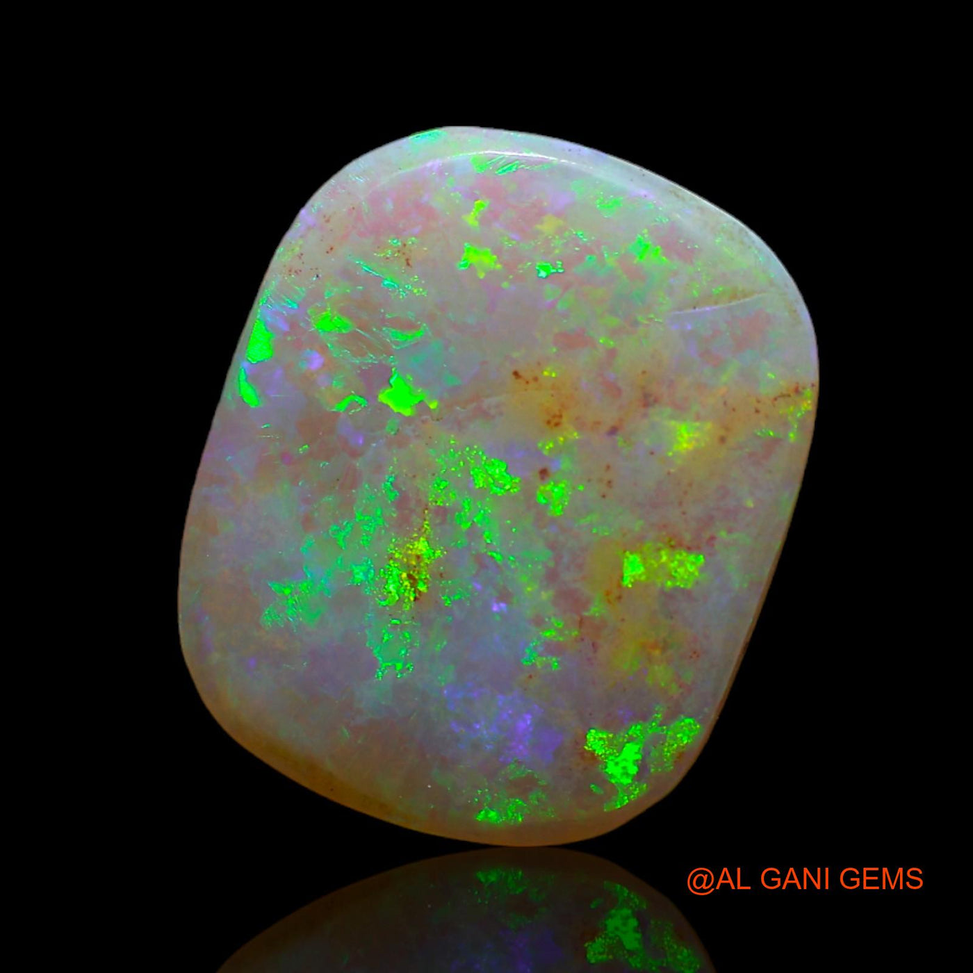 Natural Untreated Fire Opal Loose Gemstone Fancy Cabochon From Australia 3.35 Cts 14x12x2 mm AB-732