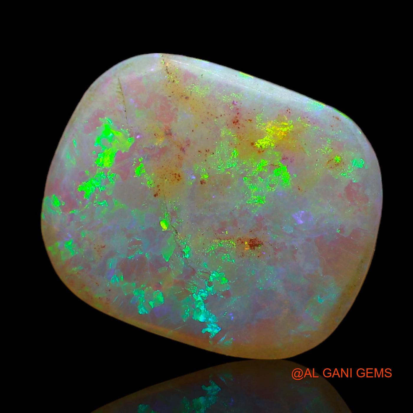 Natural Untreated Fire Opal Loose Gemstone Fancy Cabochon From Australia 3.35 Cts 14x12x2 mm AB-732