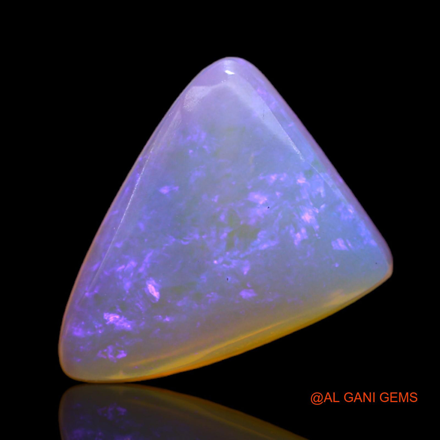 3.85 Cts Natural Australian Fire Opal Loose Gemstone Trillion Cabochon 14x11x4 mm AB-746