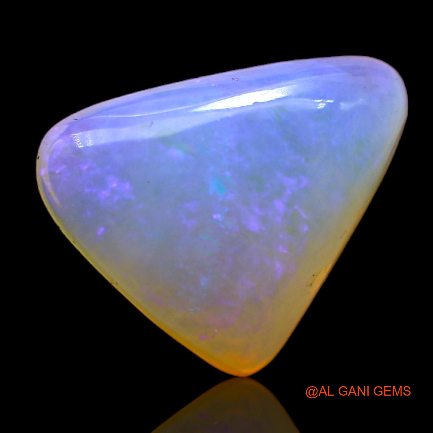 3.90 Cts Unheated Australian Fire Opal Loose Gemstone Trillion Cabochon Natural 12x11x4 mm AB-747